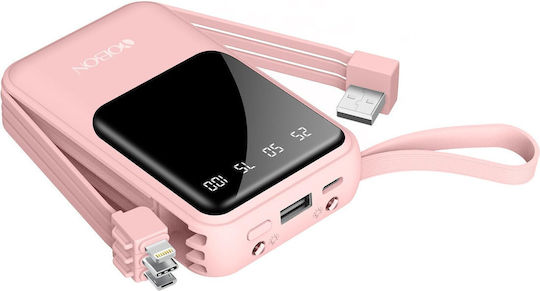 DX146S3 Power Bank 10000mAh 22.5W with USB-A Port and USB-C Port Pink view 1