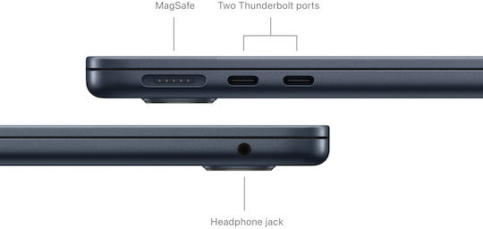 Apple MacBook Air 13" (2024) 13.6" Retina Display (M3-8-core/16GB/512GB SSD) Midnight (UK Keyboard) view 7