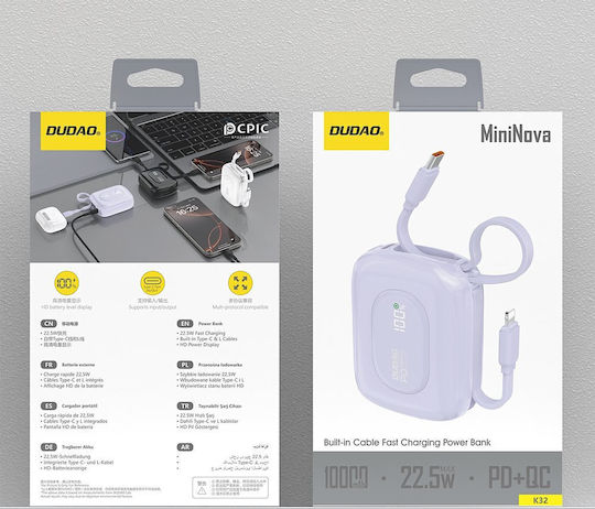 Dudao K32 Power Bank 10000mAh Purple view 3