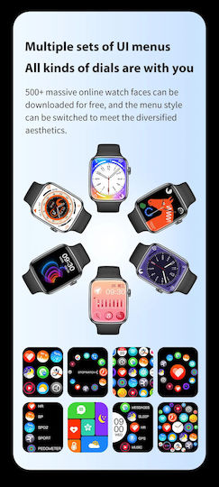 I8 Plus Aluminium Smartwatch with Heart Rate Monitor (Black) view 4