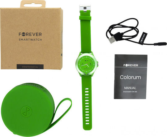 Forever Colorum CW-300 Smartwatch with Heart Rate Monitor (Green) view 4