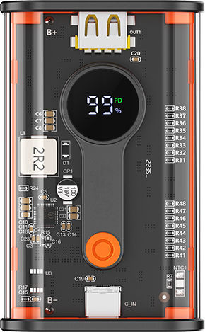 Recci RBP-P35 Mars Series Power Bank 10000mAh 22.5W with USB-A Port and USB-C Port Power Delivery Black view 2