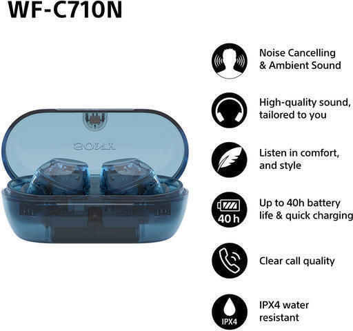 Sony WF-C710N In-ear Bluetooth Handsfree Earphones with Sweat Resistance and Charging Case Blue view 5