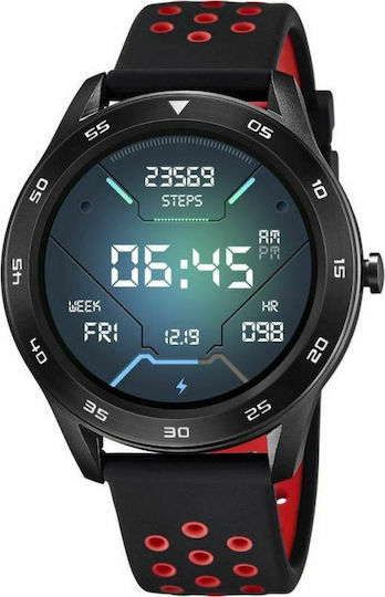 Lotus Watches L50013/4 48mm Smartwatch with Heart Rate Monitor (Black Red)