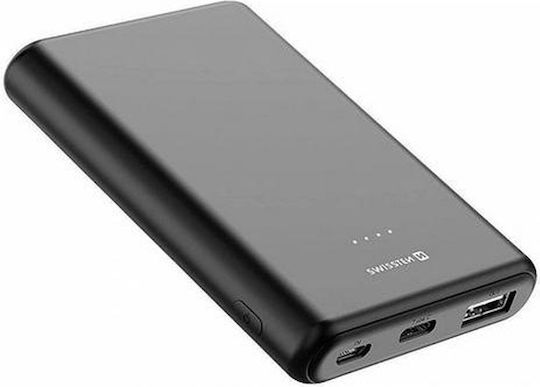 Swissten Power Bank 5000mAh 10W with USB-A Port and 2 USB-C Ports Black