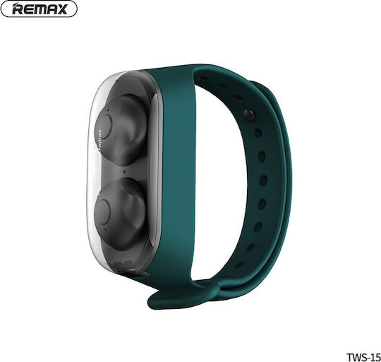 Remax TWS-15 In-ear Bluetooth Handsfree Earphones with Charging Case Green view 1