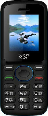 NSP 1800DS Dual SIM Mobile Phone with Buttons Black Blue view 2