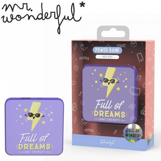 Mr. Wonderful Power Bank 4000mAh with USB-A Port Full Of Dreams view 4