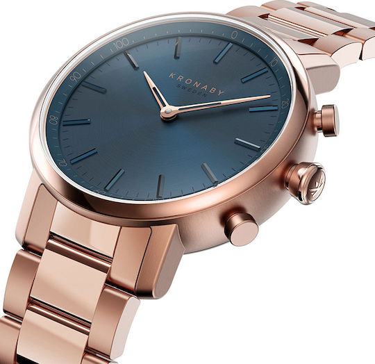 Kronaby Carat Hybrid Stainless Steel 38mm Waterproof Smartwatch (Rose Gold) view 2