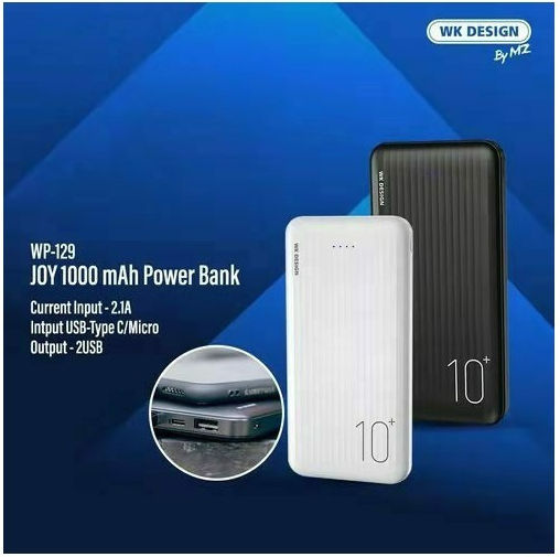 WK WP-129 Power Bank 10000mAh 10.5W with 2 USB-A Ports Black view 3