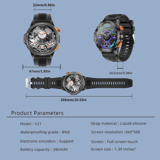 V21 Smartwatch (Black) view 6