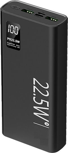 Power Bank 20000mAh with 2 USB-A Ports and USB-C Port Black Edition