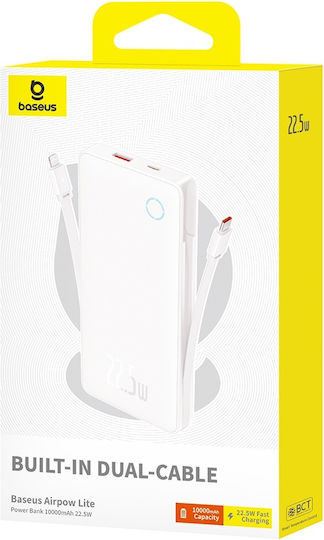 Baseus Airpow Air Lite Power Bank 10000mAh 22.5W with USB-A Port and USB-C Port White vue 5