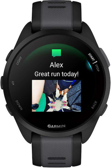 Garmin Forerunner 165 Music 43mm Waterproof Smartwatch with Heart Rate Monitor (Black/Slate Gray) vue 7