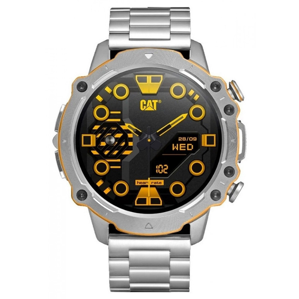 CAT E114011100 Stainless Steel 53mm Smartwatch with Heart Rate Monitor (Silver) view 1
