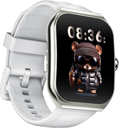 Kumi KU7 Smartwatch with Heart Rate Monitor (Silver) view 2