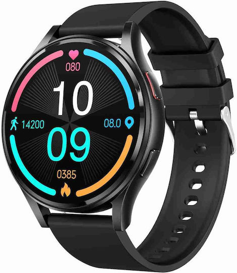 1.43 Inch Silicone Strap Bluetooth Call Smart Watch Support Ecg Non-invasive Blood Sugar Black view 1