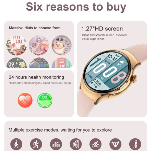 M11 Pink Smartwatch with Heart Rate Monitor (Pink) view 3