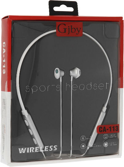 Gjby CA-113 In-ear Bluetooth Handsfree Earphones with Sweat Resistance White view 2