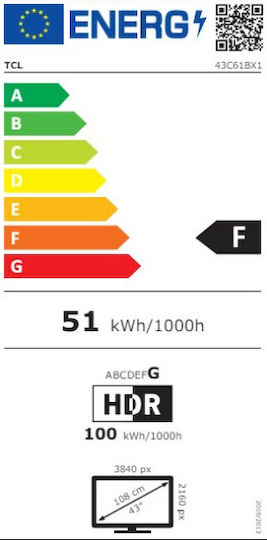 TCL Smart Television 43" 4K UHD QLED 43C61B HDR (2024) view 3