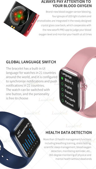 HW12 40mm Smartwatch (Pink) view 4