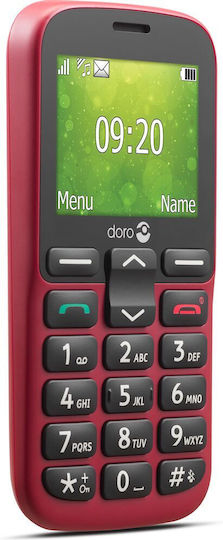 Doro 1380 Dual SIM Mobile with Large Buttons (English Menu) Red view 3