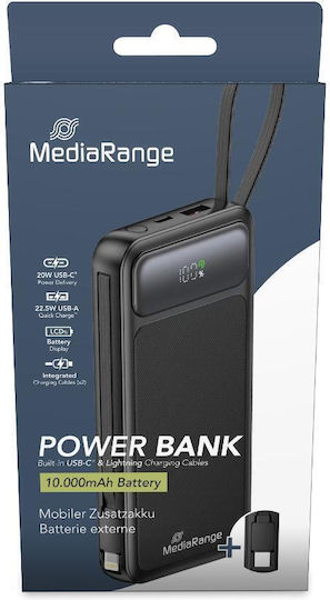 MediaRange Power Bank 10000mAh 18W with USB-A Port and USB-C Port Black vue 2
