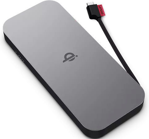 Lenovo Go Wireless Power Bank 10000mAh 30W with USB-C Port Power Delivery Gray view 2