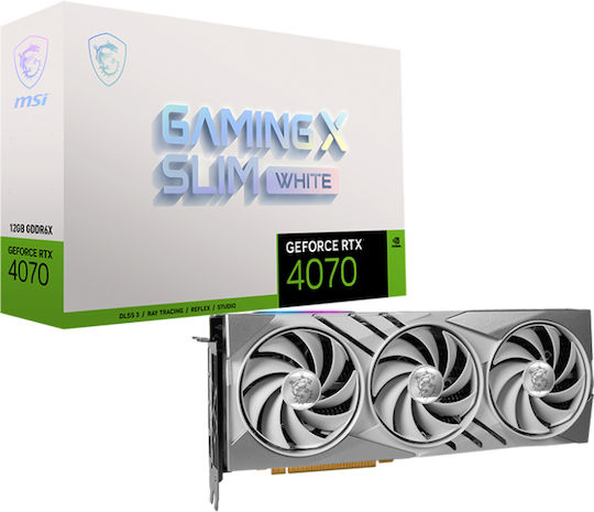 MSI GeForce RTX 4070 12GB GDDR6X Gaming X Slim White Graphics Card (V513-274R)