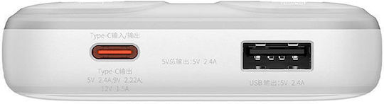 Baseus Comet Power Bank 10000mAh 22.5W with USB-A Port and USB-C Port Power Delivery White vue 4