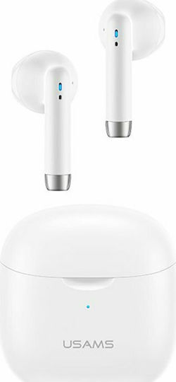 Usams IA04 Earbud Bluetooth Handsfree Earphones with Charging Case White view 1