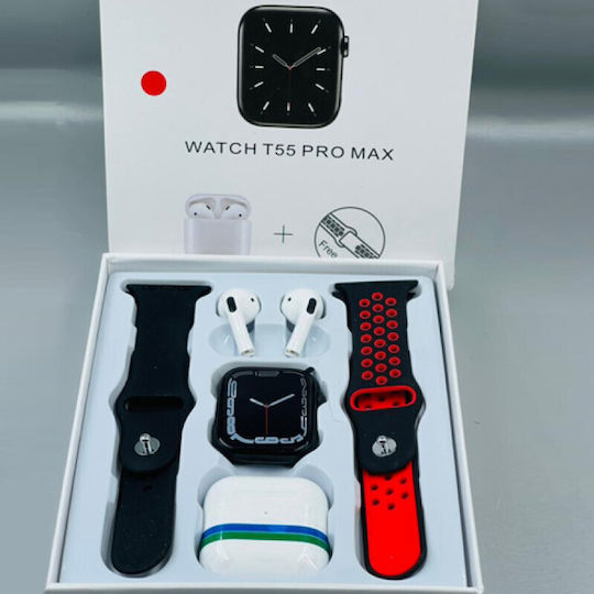 T55 Pro Max Aluminium Smartwatch with Heart Rate Monitor (Black) view 4
