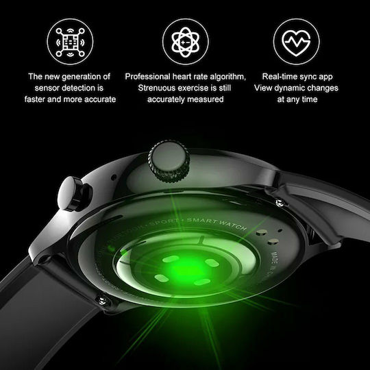 HK8 Pro Smartwatch with Heart Rate Monitor (Silver Case / Brown Leather Strap) view 9
