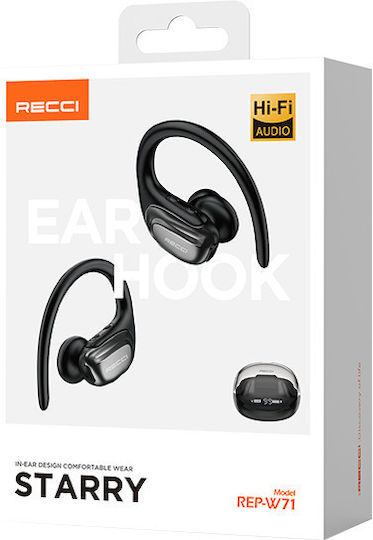 Recci Starry Sky In-ear Bluetooth Handsfree Earphones with Charging Case Black view 7