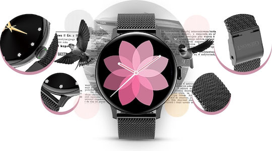 Giewont GW330 45mm Smartwatch with Heart Rate Monitor (Black Shine/Black Effect) view 5