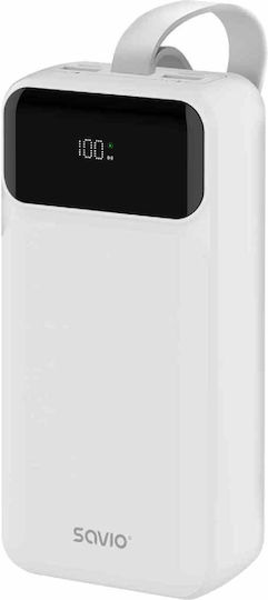 Savio BA-11 Power Bank 30000mAh with 2 USB-A Ports and 2 USB-C Ports Power Delivery / Quick Charge 3.0 White view 2