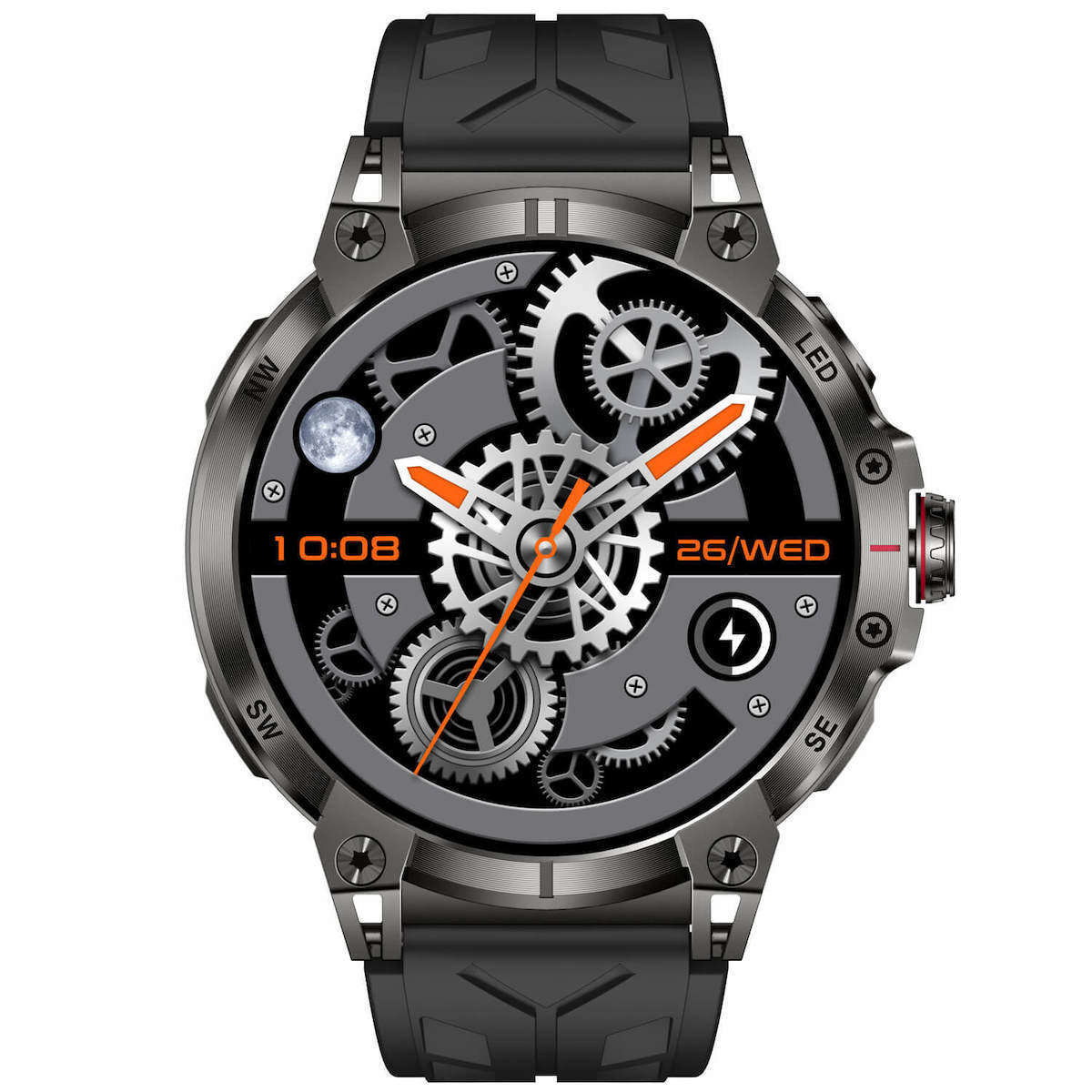 Microwear KC89 Smartwatch with Heart Rate Monitor (Black) view 2