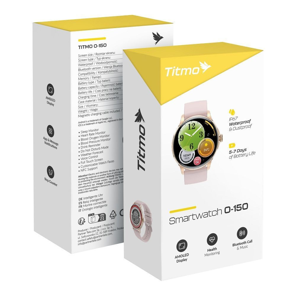 Titmo Smartwatch O-150 Amoled Bluetooth Call Pink view 5