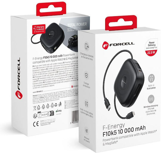 Forcell F-ENERGY F10K5 MagSafe Power Bank 10000mAh 22.5W Power Delivery / Quick Charge 3.0 Black