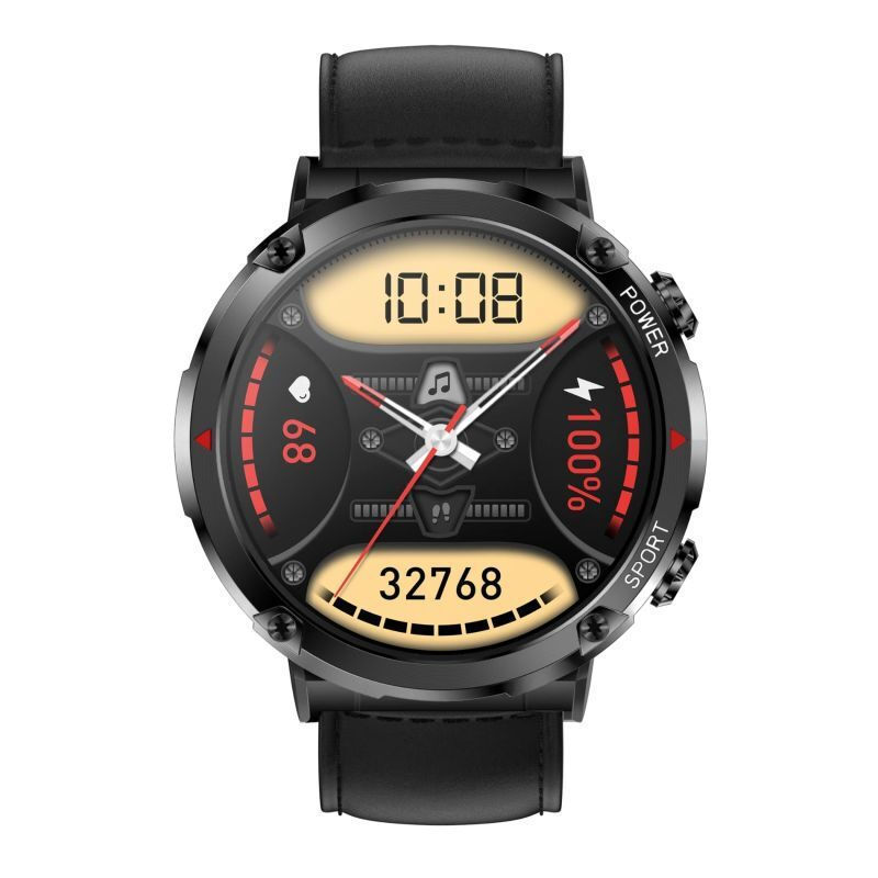 Smartwatch Gravity Zegarek Meski Smartwatch Gravity Gt21-3 Bk Bk Leather Black view 4