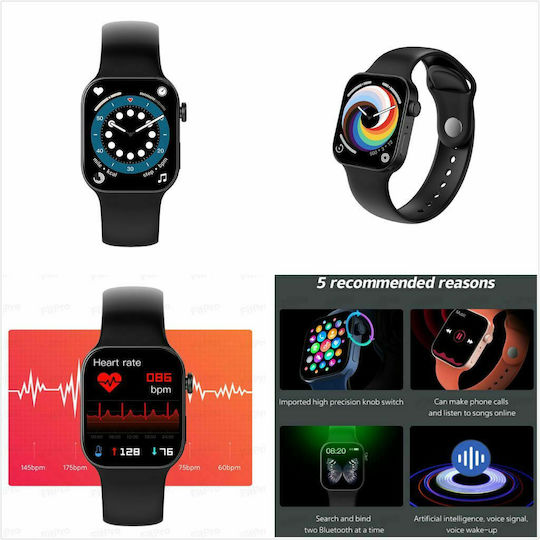 T500 Max Smartwatch with Heart Rate Monitor (Black) view 2