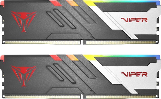 Patriot Viper Venom RGB DDR5 32GB RAM with 2x16GB Modules and Speed 6000 for Desktop PVVR532G600C30K