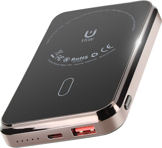 LinQ W15006 MagSafe Power Bank 10000mAh 15W with USB-A Port and USB-C Port Power Delivery Black view 5