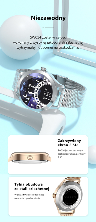 G.Rossi SG009B 38mm Smartwatch with Heart Rate Monitor (Pink Gold) view 2