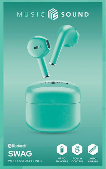 Cellular Line Swag Earbud Bluetooth Handsfree Earphones with Charging Case Green view 2