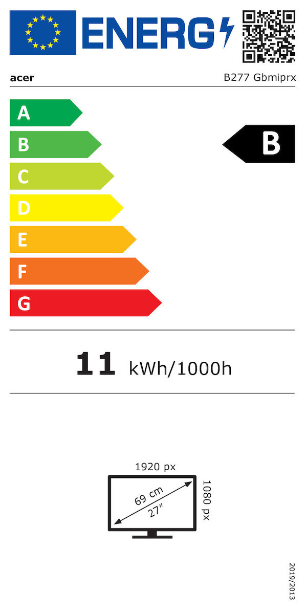 Acer Vero B277 Gbemiqpruzx IPS Monitor 27" FHD 1920x1080 with Response Time 4ms GTG view 7