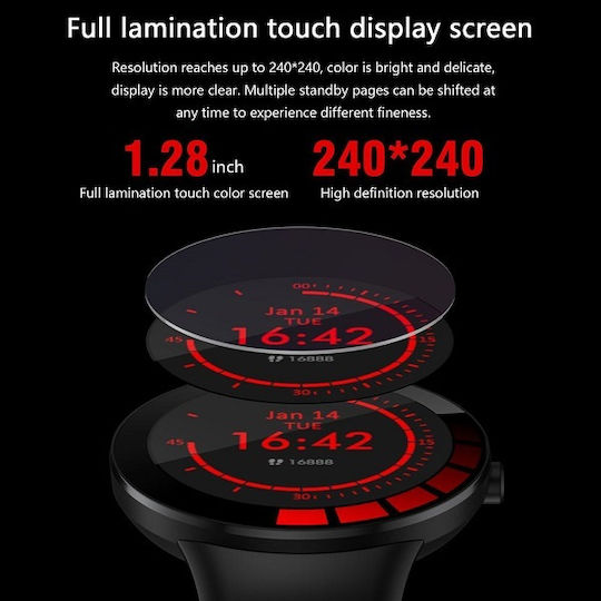 E3 Smartwatch with Heart Rate Monitor (Black) view 5