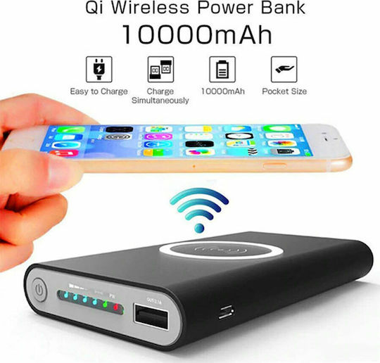 Qi Wireless Power Bank 8000mAh with USB-A Port Black view 4