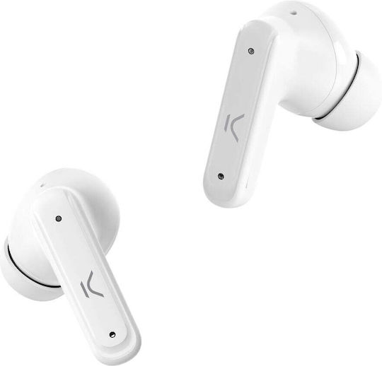 Ksix Vision In-ear Bluetooth Handsfree Earphones with Charging Case White view 4