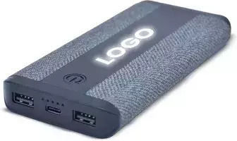 7601 Power Bank 10000mAh 5W with 2 USB-A Ports Gray vue 2